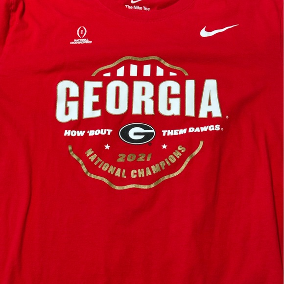 Men’s red 2021 Georgia Bulldog National Champion t-shirt. XL - Picture 2 of 4